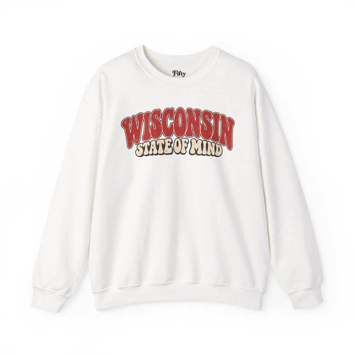 Wisconsin State of Mind Unisex Crewneck Sweatshirt State Name Graphic