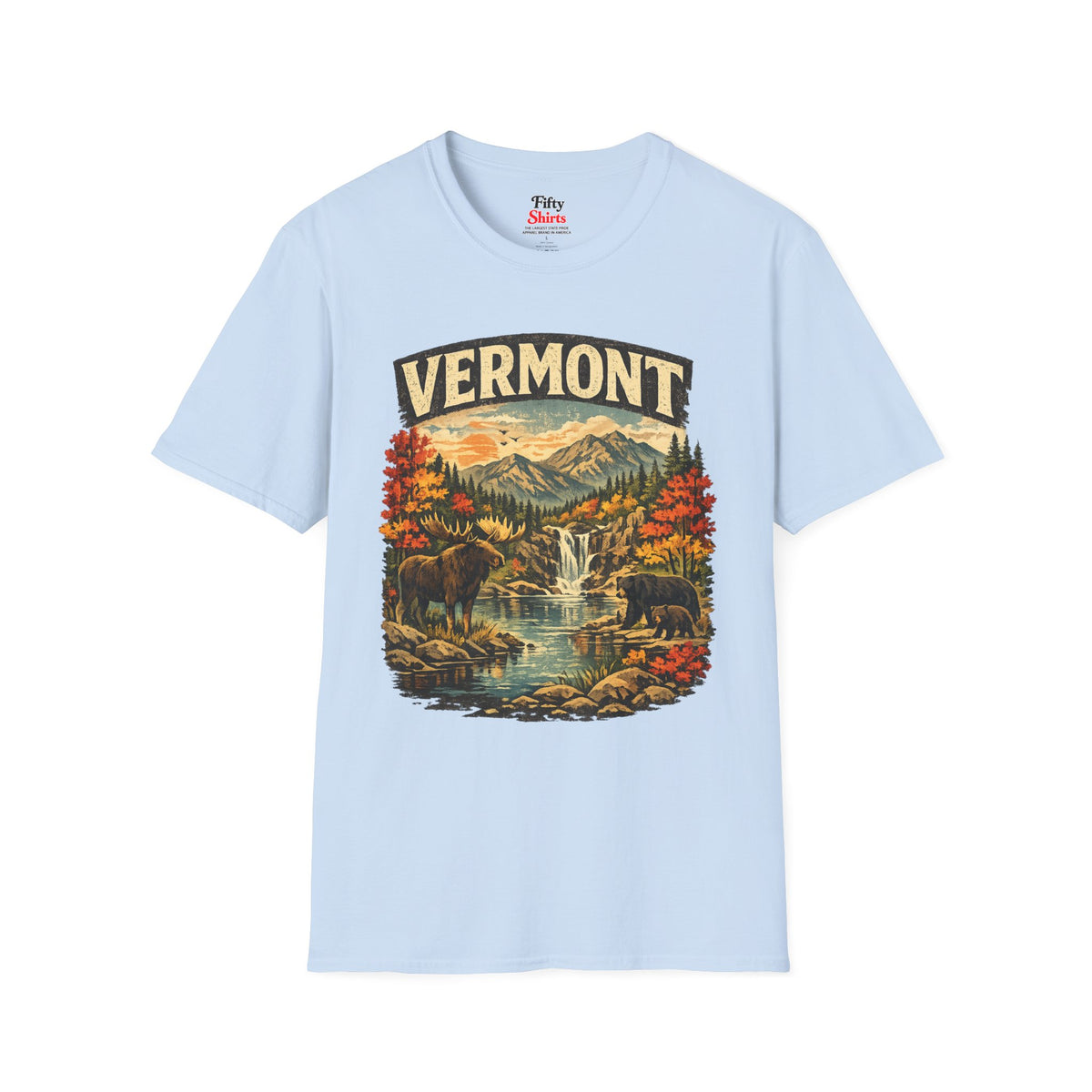 Vermont Wildlife Unisex Softstyle T Shirt State Pride Graphic Tee Collections FS03