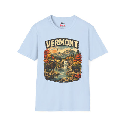 Vermont Wildlife Unisex Softstyle T Shirt State Pride Graphic Tee Collections FS03