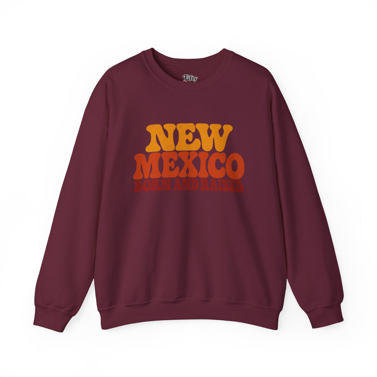 New Mexico Born and Raised 1970s Retro Unisex Sweatshirt Graphic