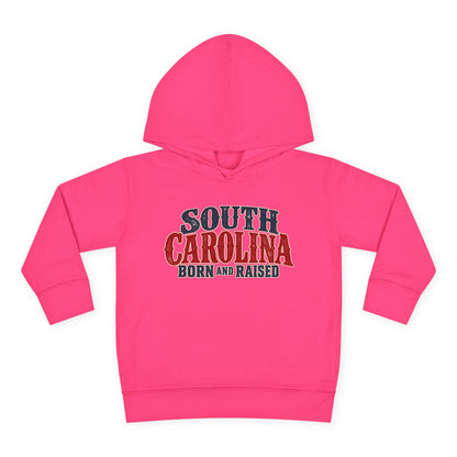 South Carolina Born and Raised Classic Southern Souvenir Unisex Toddler Pullover Fleece Hoodie