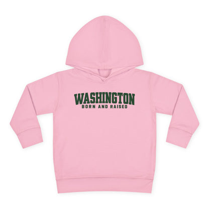 Washington Born and Raised Minimal Modern Unisex Toddler Pullover Fleece Hoodie