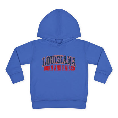 Louisiana Born and Raised Gulf South Heritage Unisex Toddler Pullover Fleece Hoodie