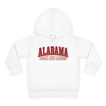 Alabama Born and Raised Classic Southern Heritage Unisex Toddler Pullover Fleece Hoodie