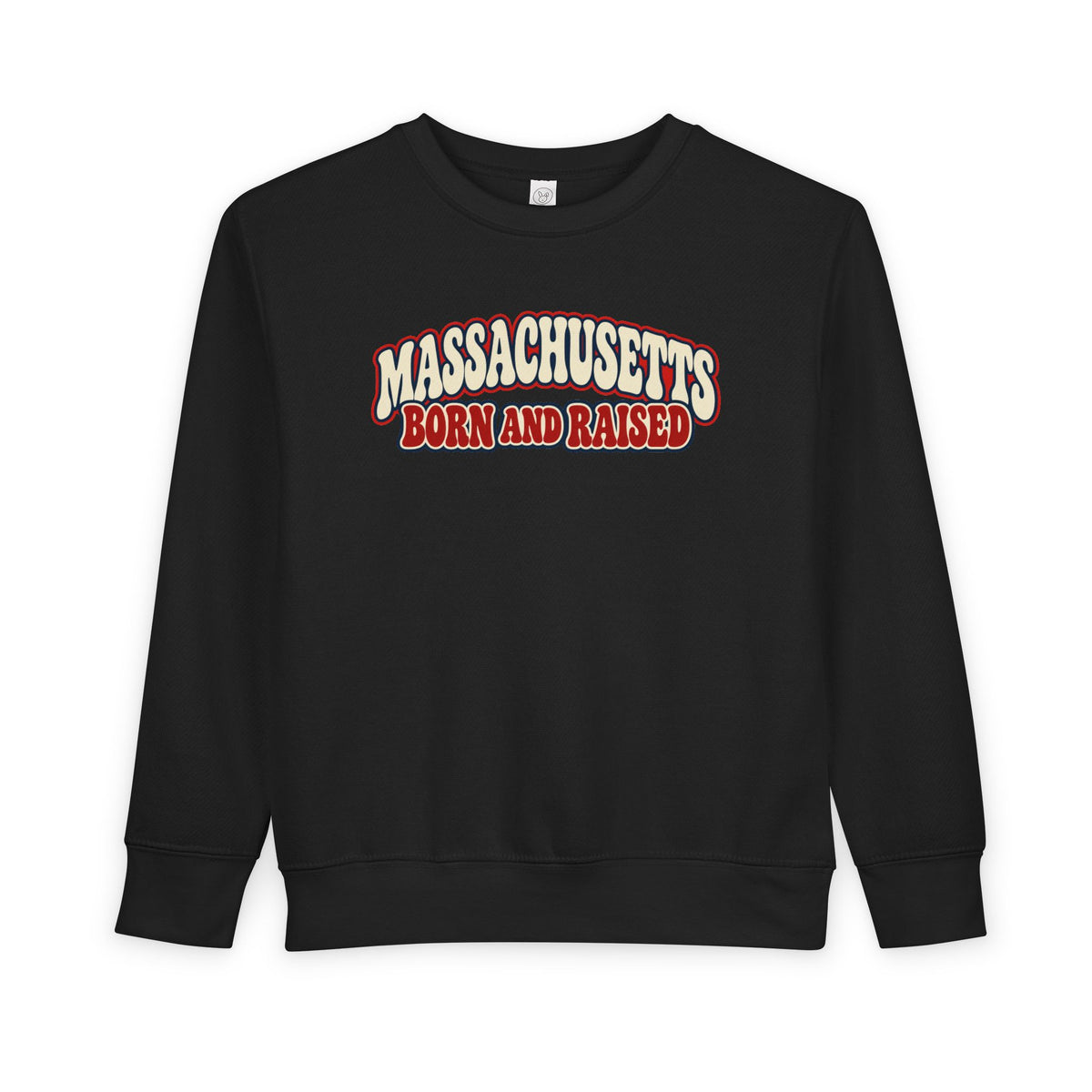 Massachusetts Born and Raised Retro 1970s Unisex Toddler Sweatshirt