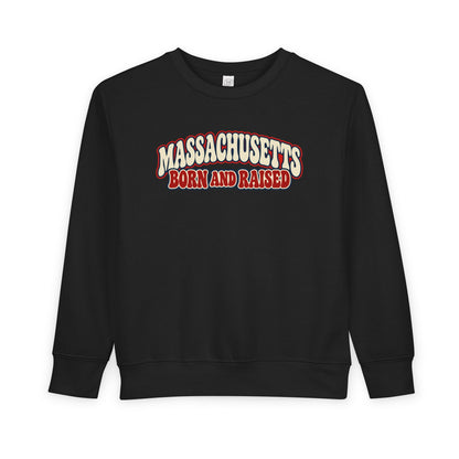 Massachusetts Born and Raised Retro 1970s Unisex Toddler Sweatshirt