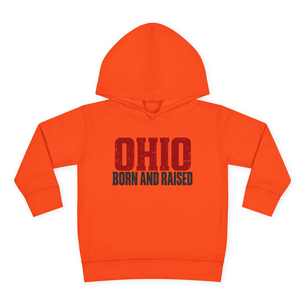 Ohio Born and Raised Minimal Heritage Unisex Toddler Pullover Fleece Hoodie