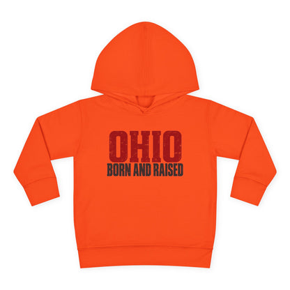 Ohio Born and Raised Minimal Heritage Unisex Toddler Pullover Fleece Hoodie