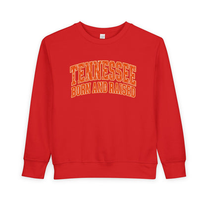Tennessee Born and Raised Southern Collegiate Unisex Toddler Sweatshirt