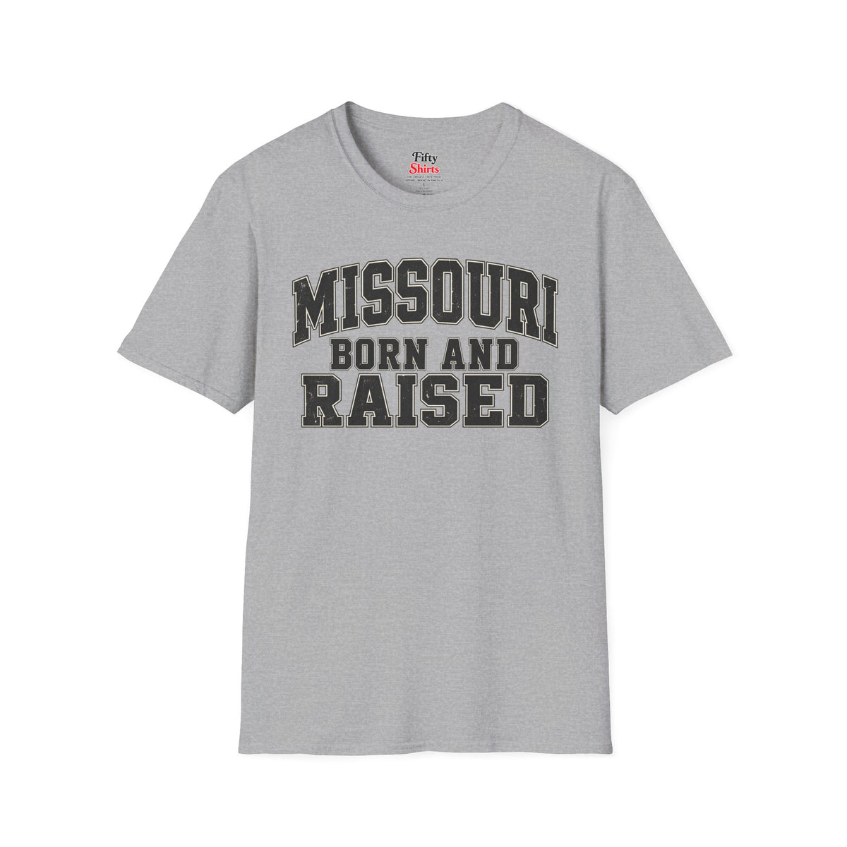 Missouri Born and Raised Unisex Softstyle T Shirt State Name Graphic Tee