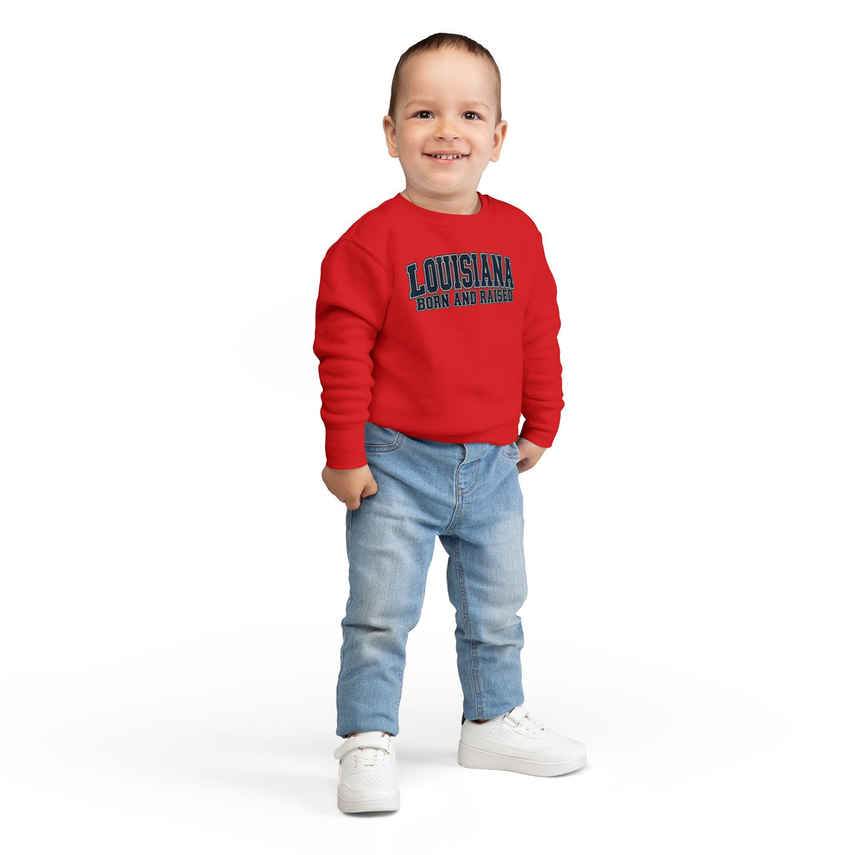 Louisiana Born and Raised Bold Athletic Unisex Toddler Sweatshirt