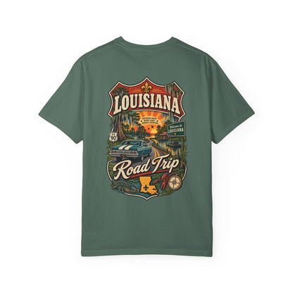 Louisiana Road Trip Unisex Comfort Color 1717 Streetwear Graphic Tee