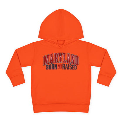 Maryland Born and Raised Timeless Heritage Unisex Toddler Pullover Fleece Hoodie