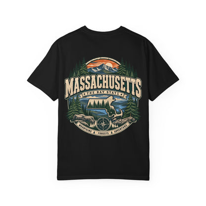Massachusetts Mountain & Forest Unisex Comfort Color 1717 Streetwear Graphic Tee