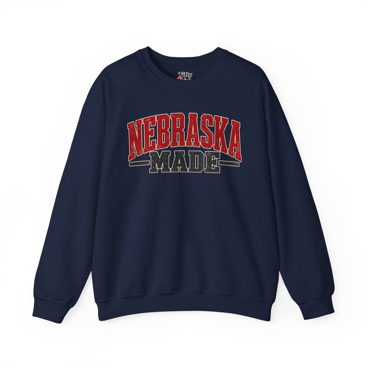 Nebraska Made Unisex Crewneck Sweatshirt State Name Graphic