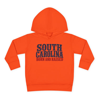 South Carolina Born and Raised Southern Heritage Unisex Toddler Pullover Fleece Hoodie
