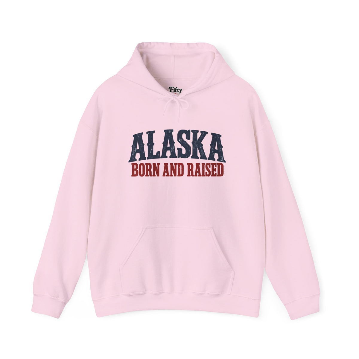 Alaska Born and Raised Rugged Americana Unisex Hoodie Graphic