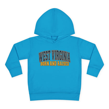 West Virginia Born and Raised Vintage Americana Unisex Toddler Pullover Fleece Hoodie