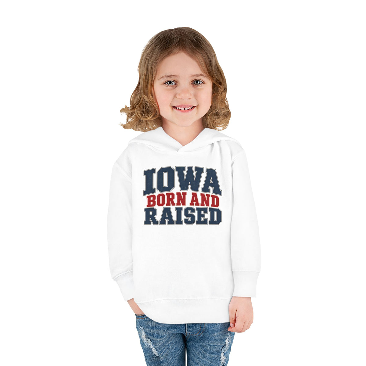 Iowa Born and Raised Classic Heritage Unisex Toddler Pullover Fleece Hoodie