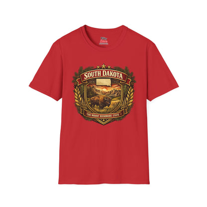 South Dakota Heritage Badge Unisex Softstyle T Shirt State Pride Graphic Tee Collections FS03