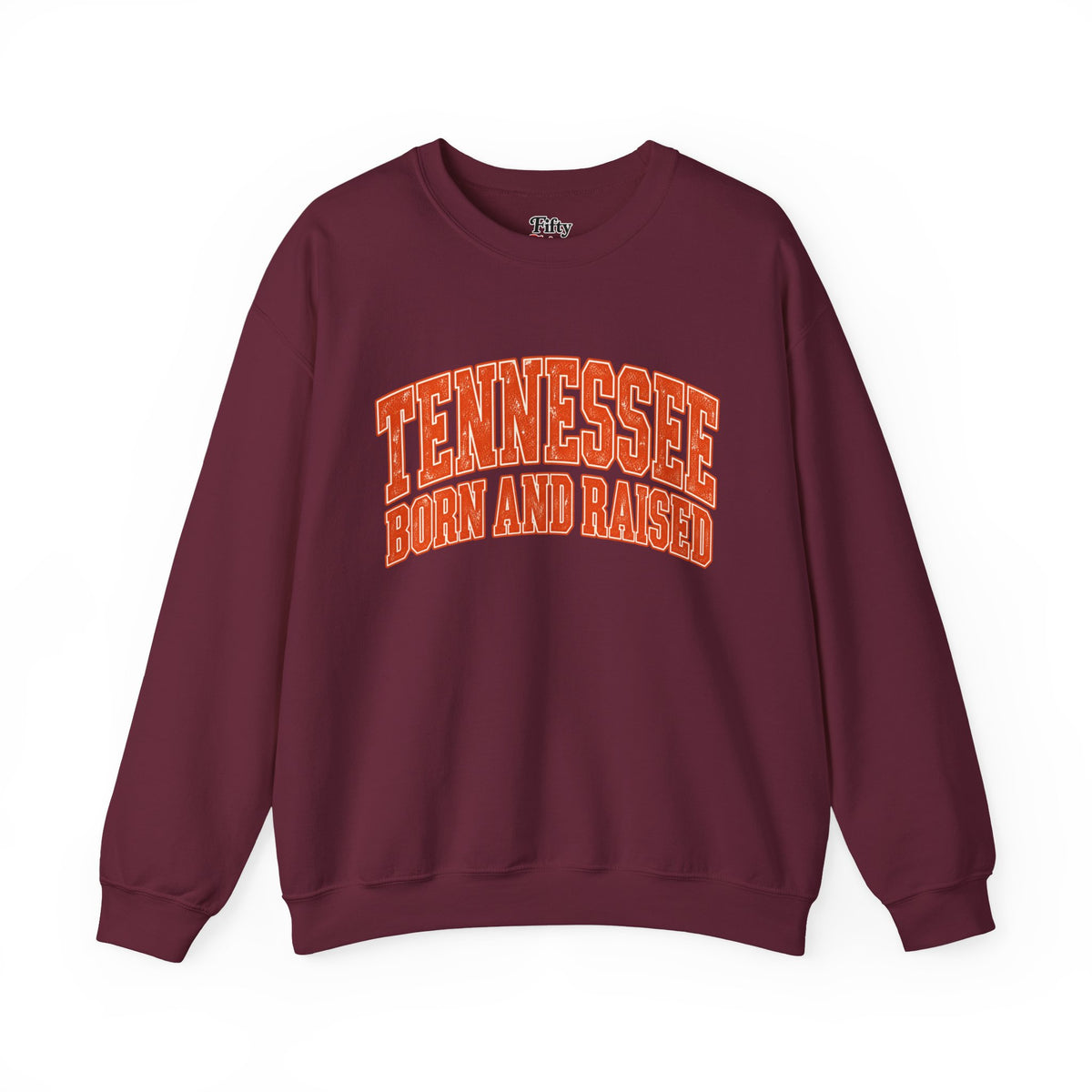 Tennessee Born and Raised Southern Collegiate Unisex Sweatshirt Graphic