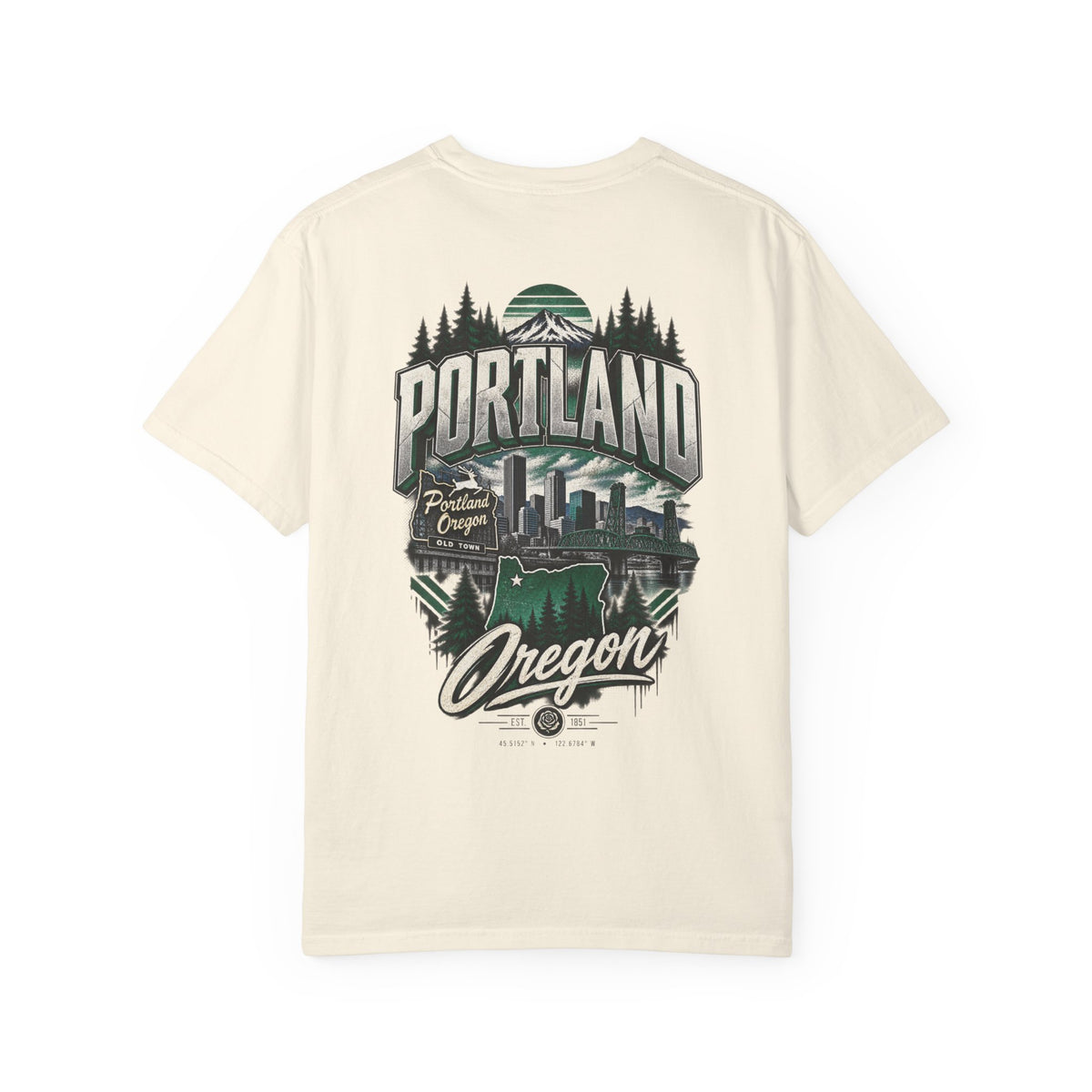 Portland Oregon Unisex Comfort Color 1717 Streetwear Graphic Tee