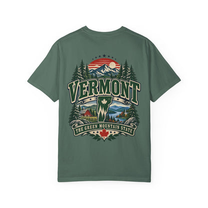Vermont the Green Mountain State Unisex Comfort Color 1717 Streetwear Graphic Tee