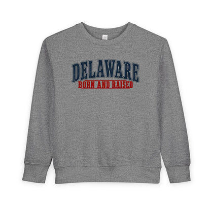 Delaware Born and Raised Classic Americana Unisex Toddler Sweatshirt