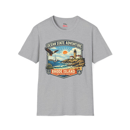 Rhode Island Ocean State Adventure Unisex Softstyle T Shirt State Pride Graphic Tee Collections FS03