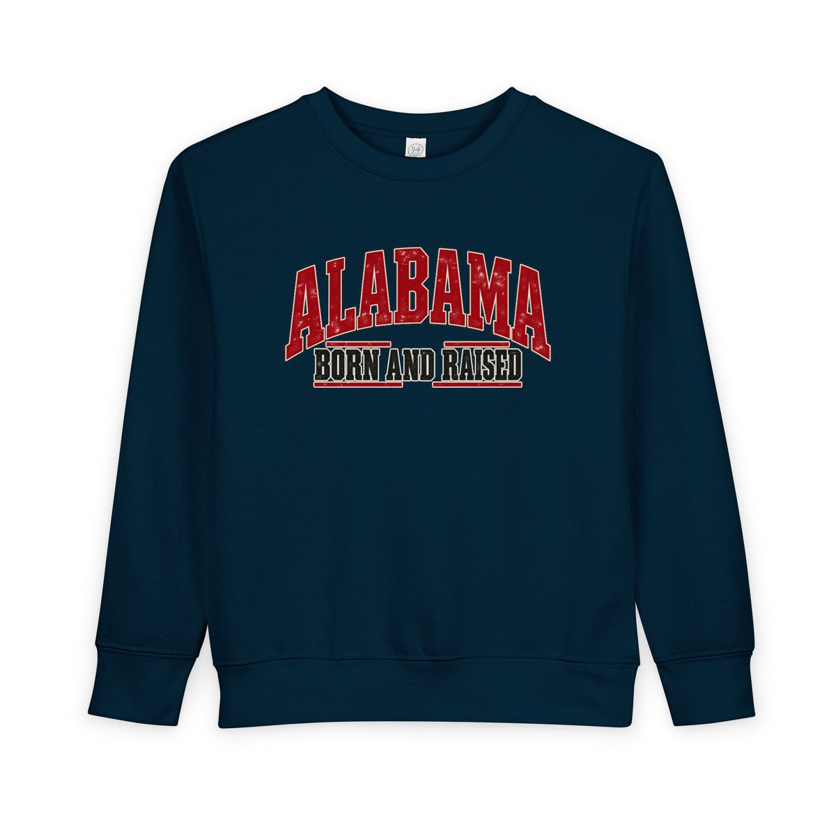 Alabama Born and Raised Bold Southern Americana Unisex Toddler Sweatshirt