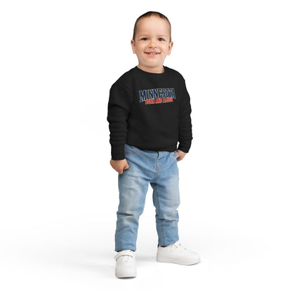 Minnesota Born and Raised Premium Northwoods Unisex Toddler Sweatshirt