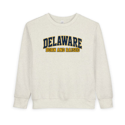 Delaware Born and Raised Old-School Athletic Unisex Toddler Sweatshirt
