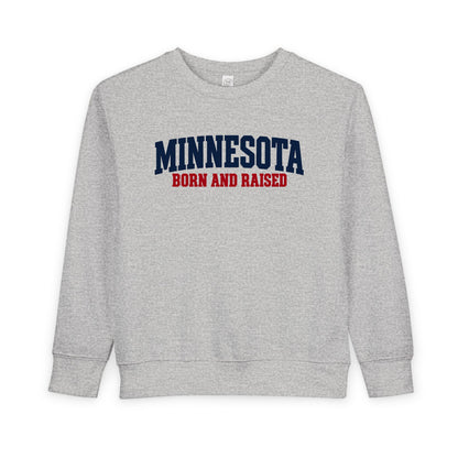 Minnesota Born and Raised Minimal Heritage Unisex Toddler Sweatshirt