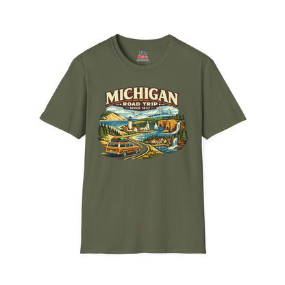 Michigan Road Trip Unisex Softstyle T Shirt State Pride Graphic Tee Collections FS03