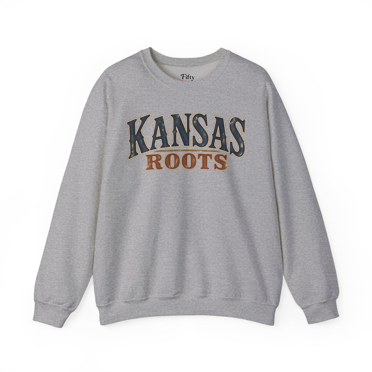 Kansas Roots Unisex Crewneck Sweatshirt State Name Graphic