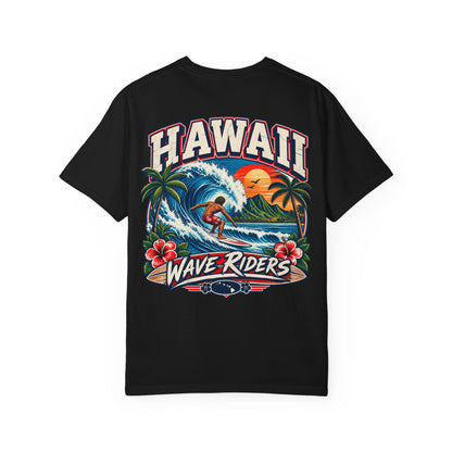 Hawaii Wave Riders Unisex Comfort Color 1717 Streetwear Graphic Tee