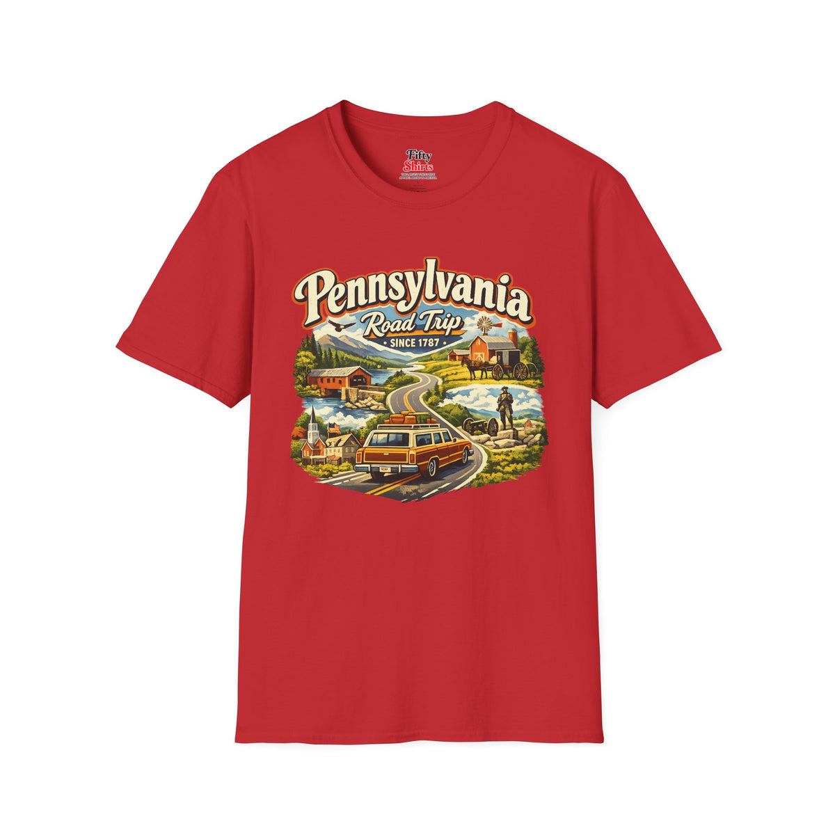 Pennsylvania Road Trip Unisex Softstyle T Shirt State Pride Graphic Tee Collections FS03