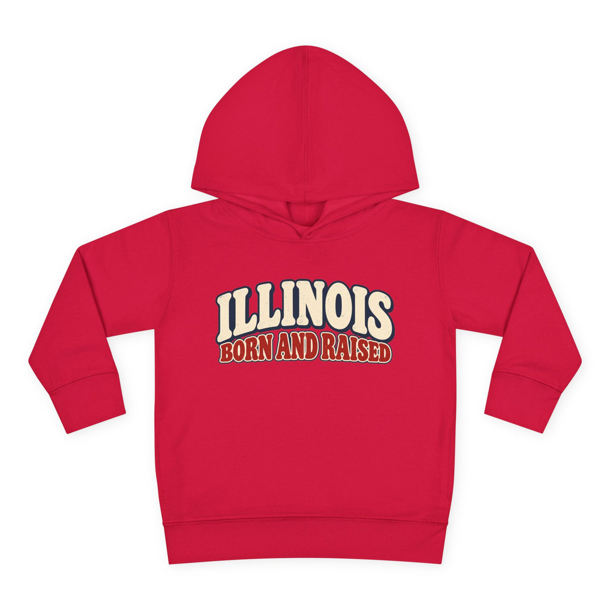 Illinois Born and Raised Retro 1970s Unisex Toddler Pullover Fleece Hoodie