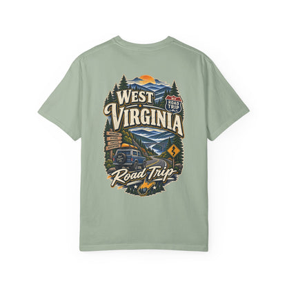 West Virginia Road Trip Unisex Comfort Color 1717 Streetwear Graphic Tee
