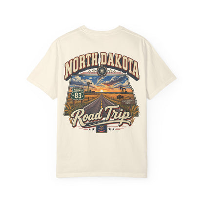 North Dakota Road Trip Unisex Comfort Color 1717 Streetwear Graphic Tee