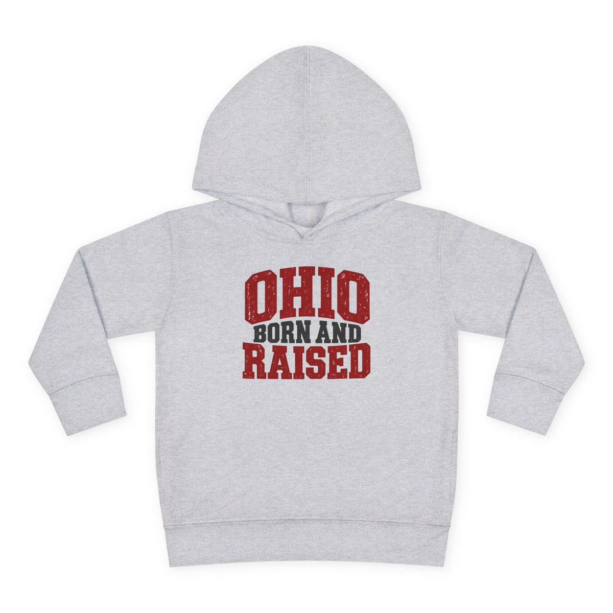 Ohio Born and Raised Midwest Heritage Unisex Toddler Pullover Fleece Hoodie