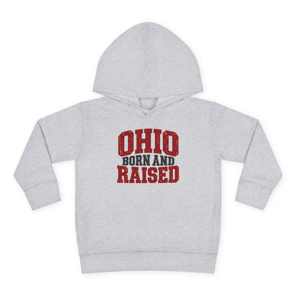 Ohio Born and Raised Midwest Heritage Unisex Toddler Pullover Fleece Hoodie