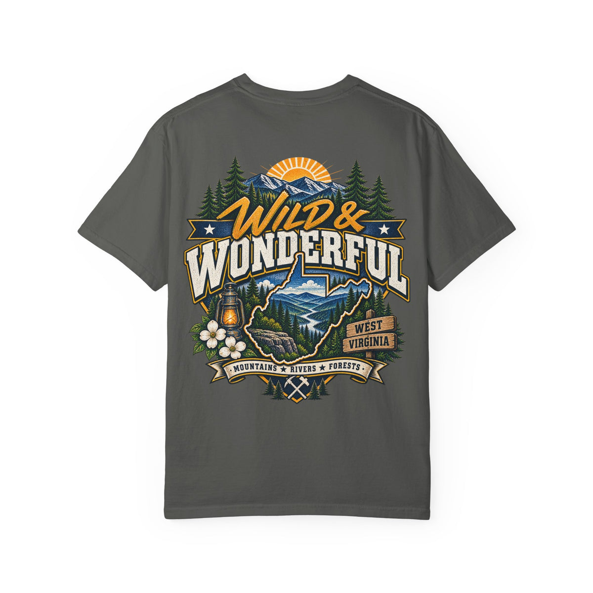 West Virginia Wild & Wonderful Unisex Comfort Color 1717 Streetwear Graphic Tee