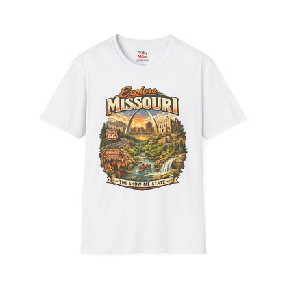 Explore Missouri Unisex Softstyle T Shirt State Pride Graphic Tee Collections FS03