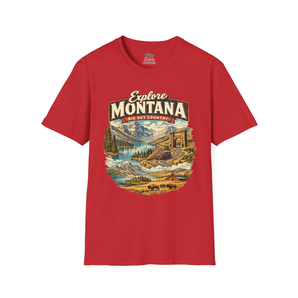 Explore Montana Unisex Softstyle T Shirt State Pride Graphic Tee Collections FS03