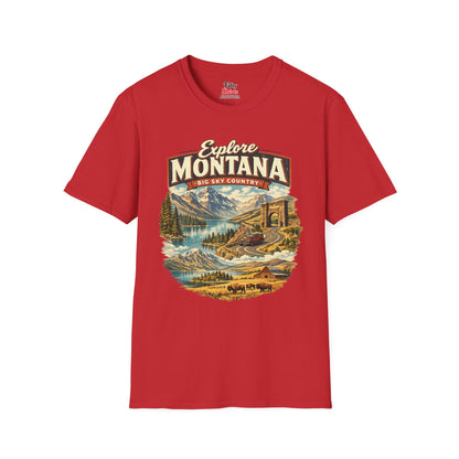 Explore Montana Unisex Softstyle T Shirt State Pride Graphic Tee Collections FS03