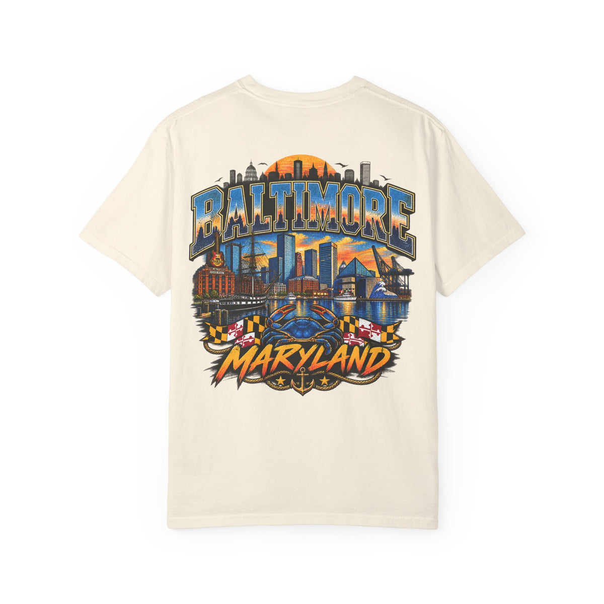 Baltimore Maryland Unisex Comfort Color 1717 Streetwear Graphic Tee