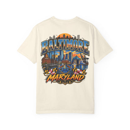Baltimore Maryland Unisex Comfort Color 1717 Streetwear Graphic Tee