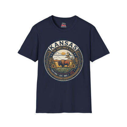 Kansas State Pride Emblem Unisex Softstyle T Shirt State Pride Graphic Tee Collections FS03