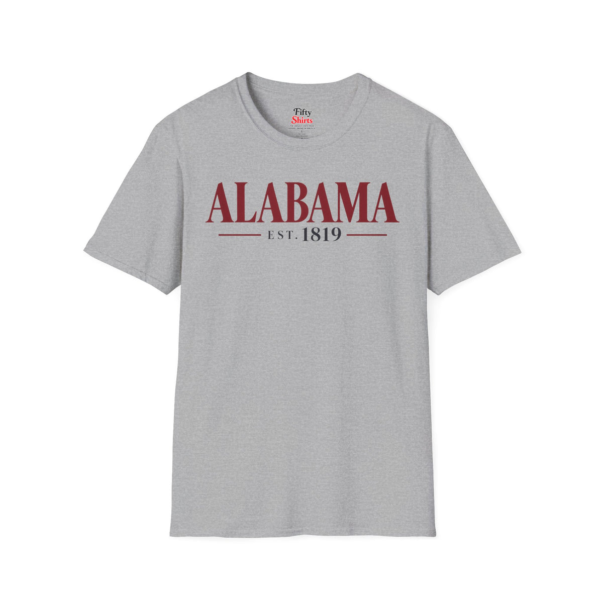Alabama Est 1819 Unisex Softstyle T Shirt State Name Graphic Tee